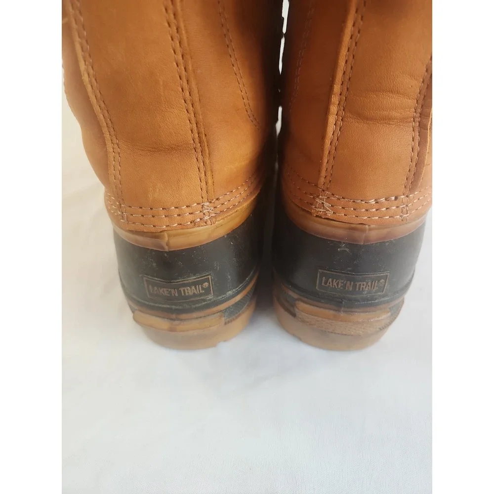 Vintage Lake'n Trail Mens Duck Boots Size 10 Mud Boots Insulated Pull Out Liner